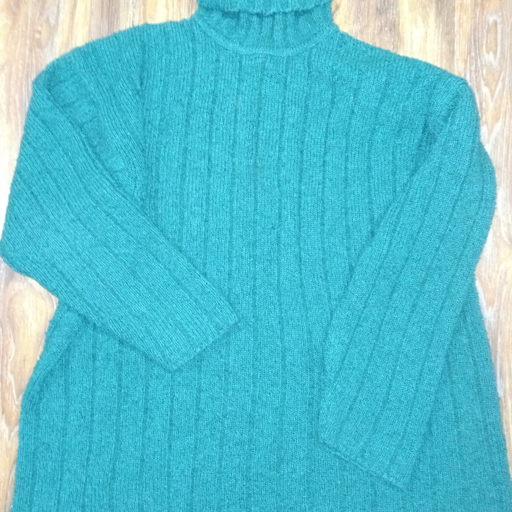 Basic Essentials Elegant Teal Turtleneck Sweater … - image 5